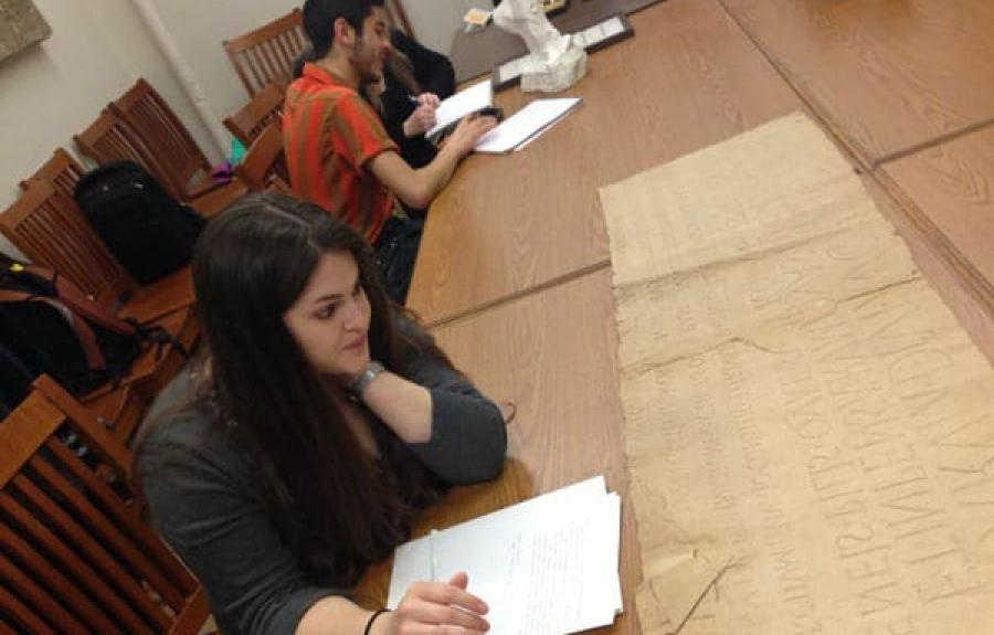 Students studying squeezes