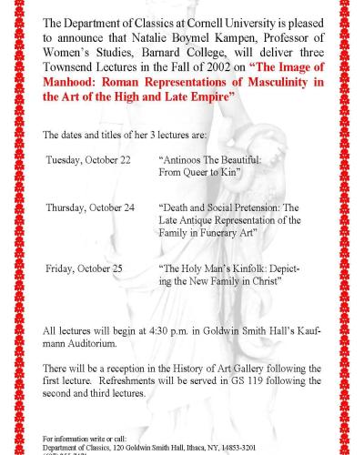 Fall 2002 - Natalie Kampen - Townsend Lectures